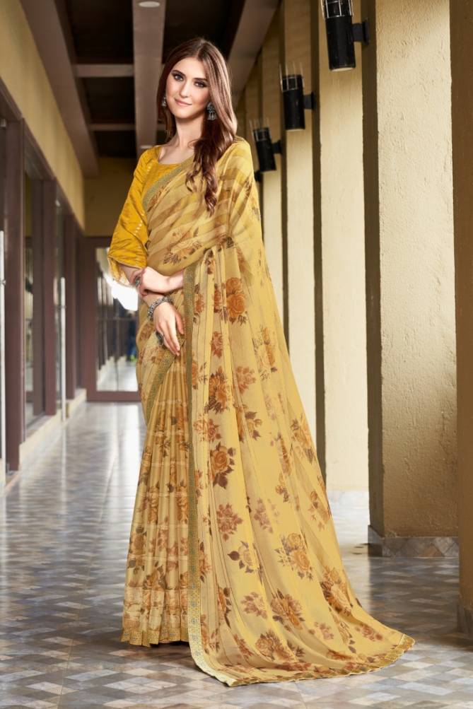 Lt Misri Latest Fancy Casual Wear Printed Chiffon Saree Collection